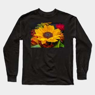 Sunflower With Waterdrops Long Sleeve T-Shirt